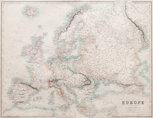 fullarton map of europe 1860